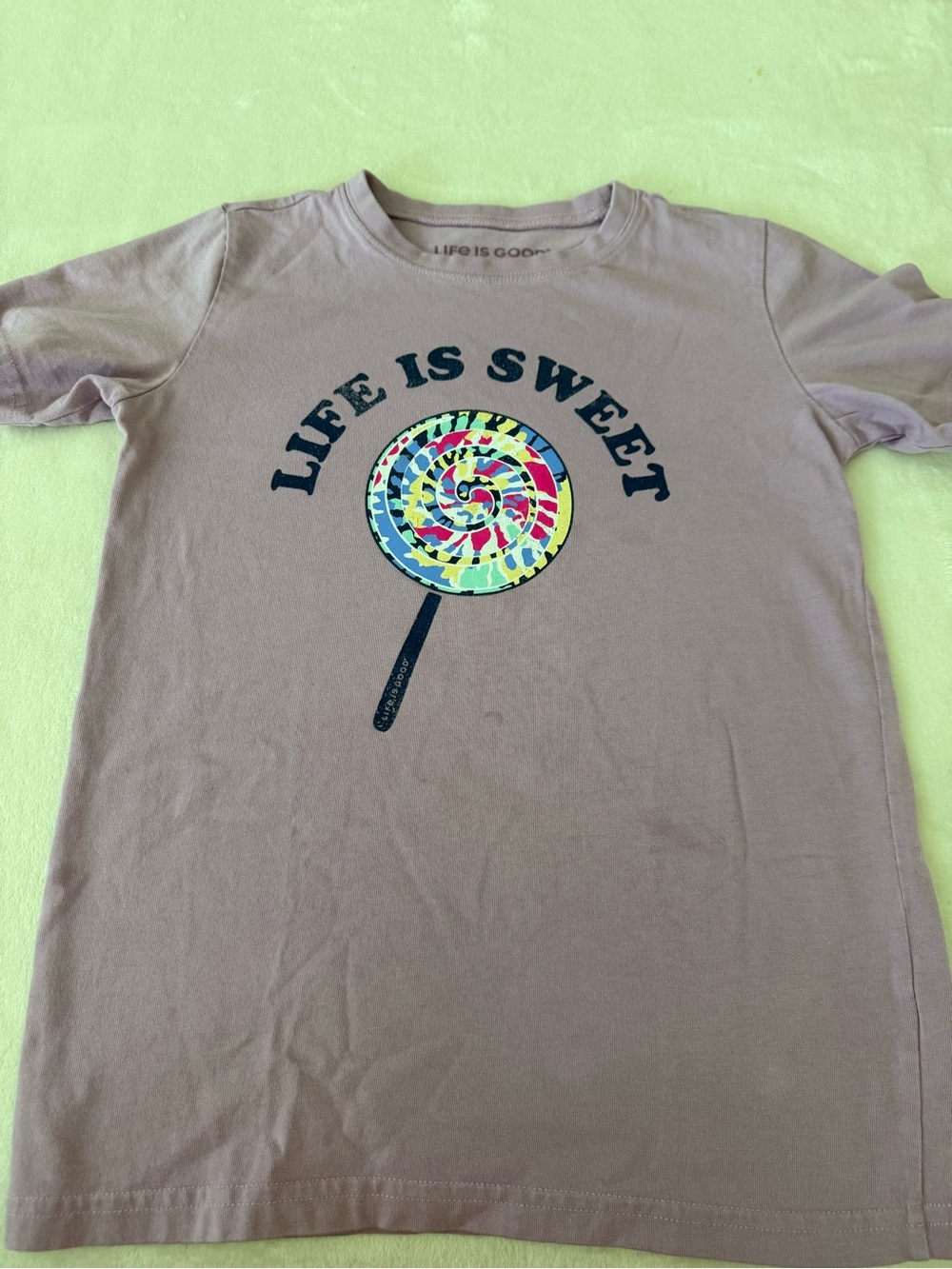 Life is Good Child’s Tee Life is Sweet Size Large Purple